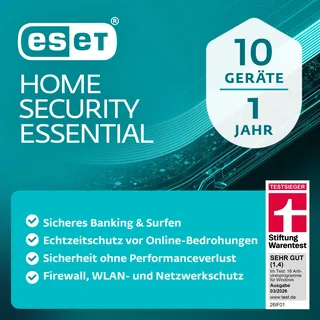 ESET HOME Security Essential 2026 ESD 10 Lizenzen DE Win Android iOS