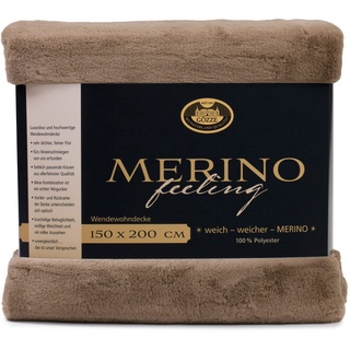 Merino Decke 150 x 200 cm taupe