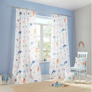 Dekokissen OTTO HOME "OCEAN", weiß (weiß, neutral), B:40cm L:40cm, Baumwolle, Polyester, Dekokissen_Sitzkissen_Kissenhüllen, Dekokissen, Kissenhülle, 2-er Set, ohne Füllung, Reißverschluß, Motiv: Fische, Wal