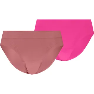 Slip PUMA "PUMA WOMEN 3D KNIT SPORT BRIEFS 2P", Damen, Gr. M, dusty pink, pink, Obermaterial: 87% Polyamid, 13% Elasthan, körpernah, Unterhosen Slip, nahtlose Ränder für eine unsichtbare Passform