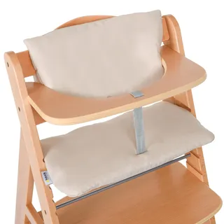 hauck 2-tlg. Deluxe Sitzkissen für Alpha Hochstuhl - Sitzpolster/Sitzauflage/Sitzverkleinerer/Hochstuhlauflage (Beige)