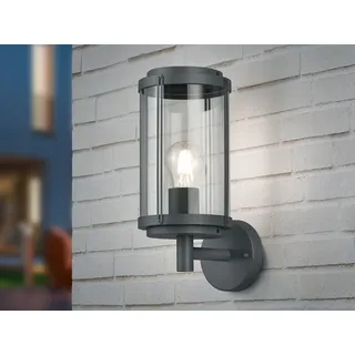 LED Außenwandleuchte in Anthrazit runde Laterne - Außenwandlampen für Hauswand - Grau