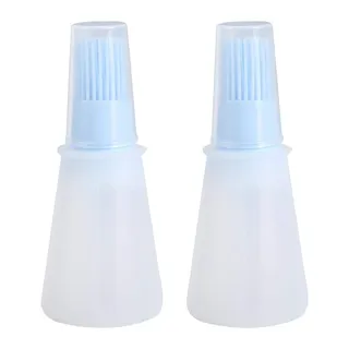 2 Stücke Silikonöl Flasche Pinsel mit Deckel Set Weiche Sauce Flasche mit Silikon Backpinsel Speiseöl Flasche Pinsel für Gebäck BBQ Fleisch Honig Marinaden MEHRWEG VERPAKUNG(Blau)