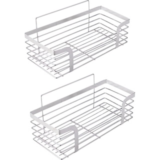 Ibergrif M34036A Duschablage ohne Bohren, 2 Stück Rostfreie Badezimmer Organizer, Badregal Edelstahl, Bad Eckregal, Badezimmermöbel, 2 Stück, Silber