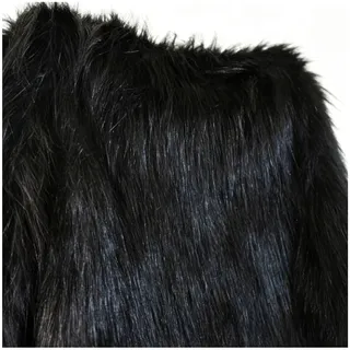 Fellimitat Kunstfell Stoff 150x50cm Langhaar Shaggy Plüschstoff Hohe Dichte für Kostüme, Nähen Basteln, DIY Dekorieren, Teppiche Cosplay(Size:150 * 50cm,Color:schwarz)