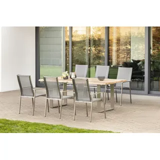 Niehoff Set Baumtisch Solid, Scalea - Das Set besteht aus: 1 x Baumtisch Solid mit Profilkufe in Edelstahl, 6 x Sta...