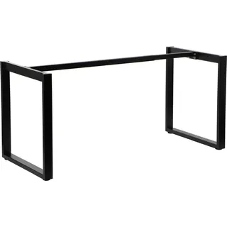Metallgestell für Schreibtisch oder Tisch NY-131A, längenverstellbar, verstellbare Beine, Maße 100-160x60x72,5 cm, Schwarz - Schwarz