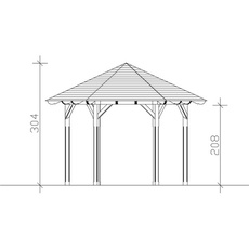 Bild von SKAN HOLZ Pavillon Colmar 2 Zeltdach, sechseckig, BxHxT: 420 cm - braun