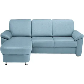Beldomo System Ecksofa , Hellblau , Textil , Ottomane links, L-Form , 220x163 cm , erweiterbar, Bettkasten erhältlich, Fußauswahl, Stoffauswahl, planbar, seitenverkehrt erhältlich, Rücken echt , Wohnzimmer, Sofas & Couches, Wohnlandschaften, Ecksofas