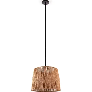 Paco Home Pendelleuchte »Hugo Amadeo« E27 Wohnzimmer Esszimmer Rattan Optik Boho Lampenschirm Papier, beige