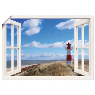 Artland Wandbild »Fensterblick - Leuchtturm Sylt« Fensterblick 1 Stk. tlg. als Leinwandbild, Poster, Wandaufkleber in verschied. Größen, weiß