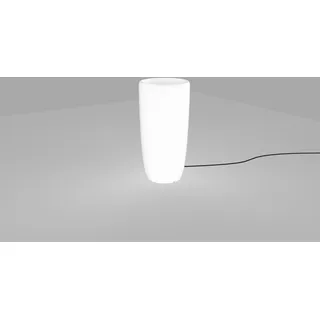 Beleuchteter Blumentopf weiß Höhe 70 cm E27 Kabelschalter Pflanztopf beleuchtet Außenleuchte Dekoleuchte außen Terrassenlampe Gartenleuchte Stehleuchte Tischlampe - Weiß