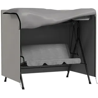 Outsunny Abdeckung Hollywoodschaukel, Grau , Kunststoff , 114x152x177 cm , Gartenzubehör, Abdeckung für Gartenmöbel