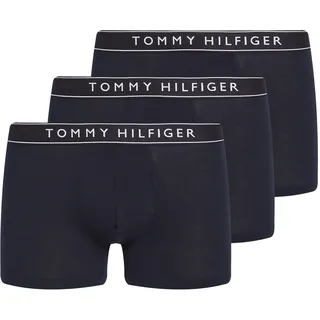 Trunk "3P TRUNK DTM", Herren, Gr. L (52), 3 Stk., blau (des sky, des sky, des sky), Jersey, Obermaterial: 95% Baumwolle, 5% Elasthan, TOMMY HILFIGER UNDERWEAR, unifarben, körpernah, Unterhosen Trunk, mit Logobund