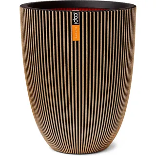Capi Pflanzgefäß Elegant Niedrig Groove Ø 46 cm x 58 cm Schwarz