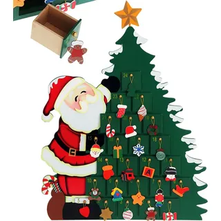 SPIELWERK Adventskalender Weihnachtsmann zum Befüllen 24 Türchen