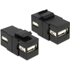 Bild Keystone Modul USB-A 2.0 Buchse via USB-A 2.0 Buchse, schwarz (86367)