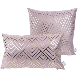 Zierkissenset , Taupe, Goldfarben , Textil , 2-teilig , Füllung: Polyester,Polyester , 30x45 cm , hochwertige Qualität , Heimtextilien, Wohntextilien, Kissen, Zierkissen