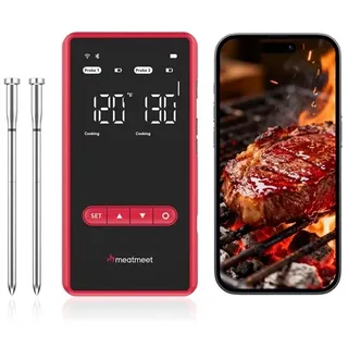 Meatmeet X Pro Kitchen Thermometer with Bluetooth/WiFi App for Smoker Oven Grill - Black