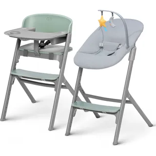 Kinderkraft LIVY 4-in-1 - Kinderhochstuhl mit Babyliege - verstellbarer Sitz & Fußstütze - bis 110 kg - ergonomisch - modernes Design - Grün