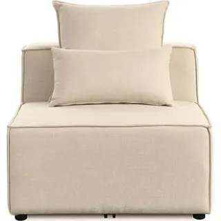 HOME DELUXE - Mittelsofa VERONA - Beige, ca. 87 x 70 x 120 cm, Sitzhöhe: 46 cm, Sitztiefe: 80 cm I Modulares Sofa Modulsofa Ecksofa Wohnlandschaft - Beige