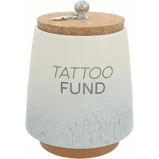 Pavilion – Tattoo Fund 16,5 cm, einzigartiges Keramik-Sparschwein, Spardose mit Korkboden und Korkdeckel, Ombré-Grau