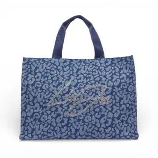 Liu Jo für Damen. 2A6026 D3200 Große blaue Denim-Tasche mit Tiermuster (OSFA), Lässig, Baumwolle
