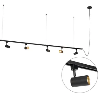 QAZQA - Modern Modernes 1-Phasen-Schienensystem I Spotlight I Deckenspot I Deckenstrahler I Strahler mit 5-flammig Spot I Spotlight I Deckenspot I Deckenstrahler I Strahler I Lampe I Leuch