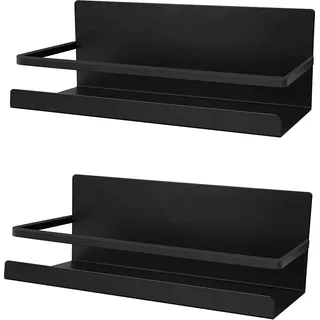 Kühlschrankorganizer - 2-teiliges magnetisches Gewürzregal, platzsparend für die Küche, schwarz.