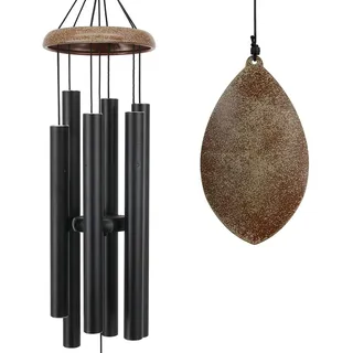 ASTARIN Windspiel für Garten, Gedenkstätte, Beileidsgeschenk, Dekorationen für Terrasse (Metall, Schwarz)