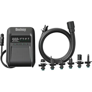 BESTWAY Elektropumpe Luftpumpe Pumpe Powergrip 12V Camping Hochdruck 250l min - Schwarz, Blau