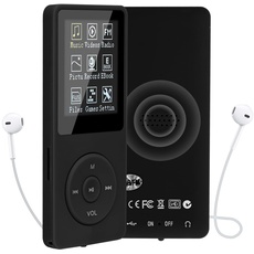 COVVY 16GB Tragbare MP3 Musik Player, Support bis zu 64GB SD Speicherkarte, Lossless Sound HiFi MP3 Player, Music/Video/Sprachaufnahme/FM Radio/E-Book Reader/Fotobetrachter(16G, Schwarz)