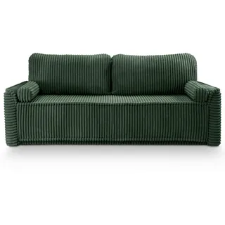 MID.YOU Schlafsofa 3-Sitzer Cord Smaragdgrün