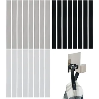 Handtuchaufhänger zum Annähen, 24 Stück, 180 x 12 mm Schlaufen, in Weiß, Grau, Schwarz, Aufhänger Halter für Geschirrhandtuch, Handtuch, Lappen, Tuch, Dekoartikel, Camping Zubehör, Handtuchhalterung