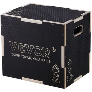 Vevor 3-in-1-Plyometrische Sprungbox Schwarz 16/14/12 Zoll