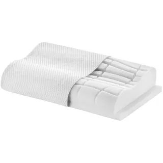 Mid.you Nackenkissen , Weiß , Textil , Füllung: Schaumstoff , 62x32x6.2-8 cm , Austria Gütezeichen, Made in Austria , für Hausstauballergiker geeignet, feuchtigkeitsregulierend, weich und anschmiegsam , Heimtextilien, Kopfpolster & Bettdecken, Kopfkissen, Nackenkissen