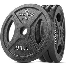 Bild von Hantelscheiben Set, 2,5kg, 5kg, 10kg Hantel Set für 25mm Gewichte Hantel Bar, Metall Hantelscheiben für Gewichtheben und Hip Thrust, hantelscheiben gusseisen für das Home Gym