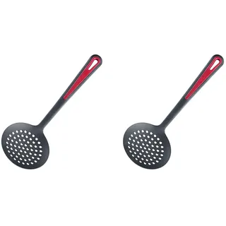 Westmark Schaumlöffel/Schöpf-/Abseihlöffel, Länge: 32,2 cm, Gallant, Schwarz/Rot, 29502270 (Packung mit 2)