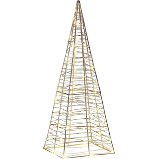 BELIANI Outdoor Weihnachtsbeleuchtung LED Weiß Weihnachtsbaum 60 cm für Außen Deko Adventsdekoration Gartendekoration - Silber