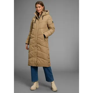 Steppmantel POLARINO, Damen, Gr. 38, beige (camel), Obermaterial: 100% Polyester. Futter: 100% Polyester. Futter Rückenteil: 100% Polyester. Wattierung: 100% Polyester, unifarben, oversize extralang, Rippbündchen, Mäntel Steppmantel, aus wasserdichtem & windabweisenden Obermaterial, oversize Form