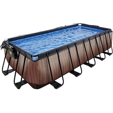 Bild EXIT Wood Pool 540x250x122cm mit Abdeckung und Sandfilter- und Wärmepumpe