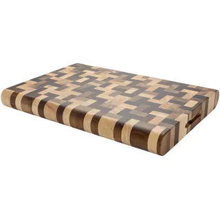 Grunwerg Rockingham Forest Multi-Holz Schneidebrett – Akazie, Verkohlte Akazie & Kautschukholz – Rechteckig, 35 x 25 cm