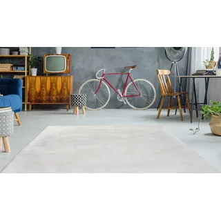 calo-deluxe Hochflor-Teppich »Vogesen 212« rechteckig 45 mm Höhe Kunstfell, Wohnzimmer, weiß
