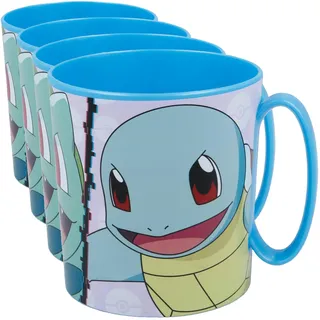 Stor 390 ML BPA FREIER PLASTIKBECHER MIKROWELLENGEEIGNET | POKEMON DISTORSION, Bunt, Mehrfarbig. (Packung mit 4)