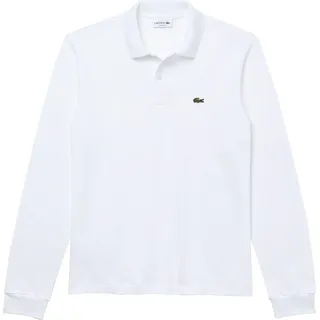 Lacoste Poloshirt Langarmpoloshirt aus Petit Piqué - Weiß