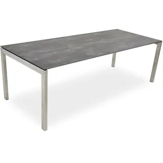 Tisch Ventura Edelstahl - 160 x 95 cm Keramik beton dunkel