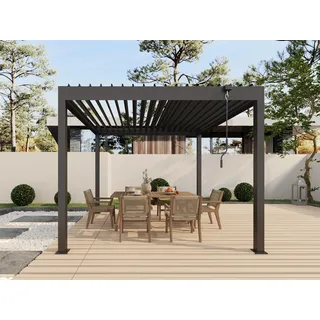 Pavillon KONIFERA "Pergola Alhambra Steel", smoky gray, B/H/T: 300cm x 240cm x 300cm, Pavillons, Pavillon, verschiedene Größen, ohne Seitenteile, Topseller