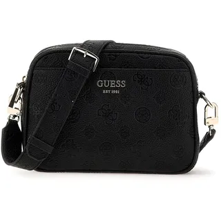 GUESS Damen Vikky Ii Kamera-umhängetasche Klappe, Crossbody-Tasche, Schwarzes Logo