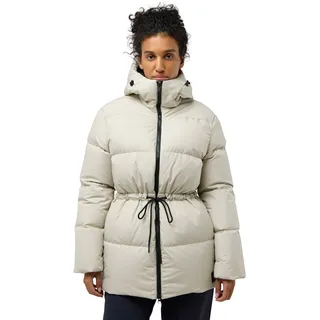 Daunenjacke JACK WOLFSKIN "KIRSCHALLEE", Damen, Gr. XXL, beige (seal), Obermaterial: 100% Polyester. Futter: 100% Polyester. Füllung: 90% Entendaune, 10% Federn, Jacken Daunenjacke, mit Eingrifftaschen und Innentasche, winddicht