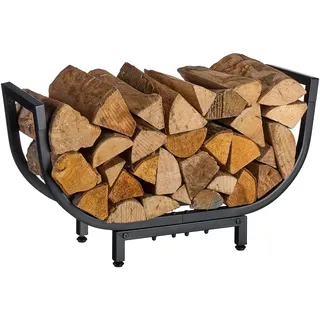 Relaxdays Kaminholzregal Metall 35 x 65 x 21 cm Schwarz